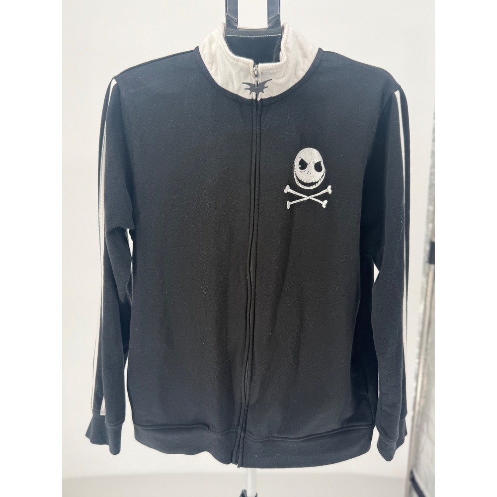 Disney‎ Nightmare Before Christmas Jack Skellington Track Jacket Black XL Zip Up